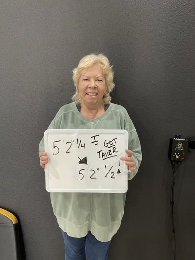 OsteoStrong member Karen C. - Gained 1/4 inch in height