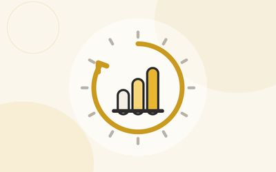 Illustration of a 12-month ring circling bars that climb month over month