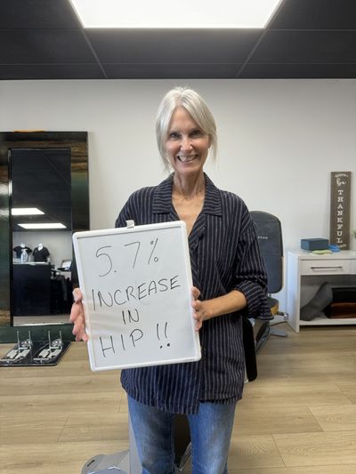 OsteoStrong member Valerie S. - Hip +5.7%