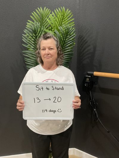OsteoStrong member Paula A. - Sit to stand in 119 days: 13 to 20