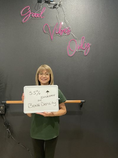 OsteoStrong member Mercedes A. - Bone density +5.5%