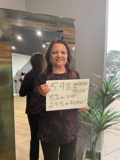 OsteoStrong member Jaimini P. - Spine +5.9%, hip +8%, femur +2.5%