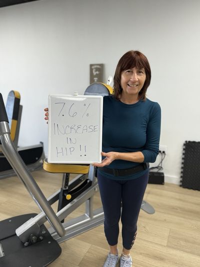 OsteoStrong member Veronique - Hip +7.6%