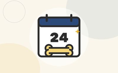 Illustration of a calendar page marked 24 with a bone resting beneath the number