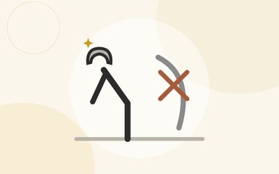 Illustration of a woman hinging at the hips with a straight back beside a crossed-out rounded spine