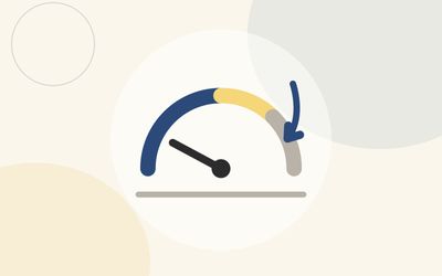 Illustration of a risk gauge with the needle swinging down into the safe zone