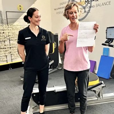 OsteoStrong core-pressing device in use